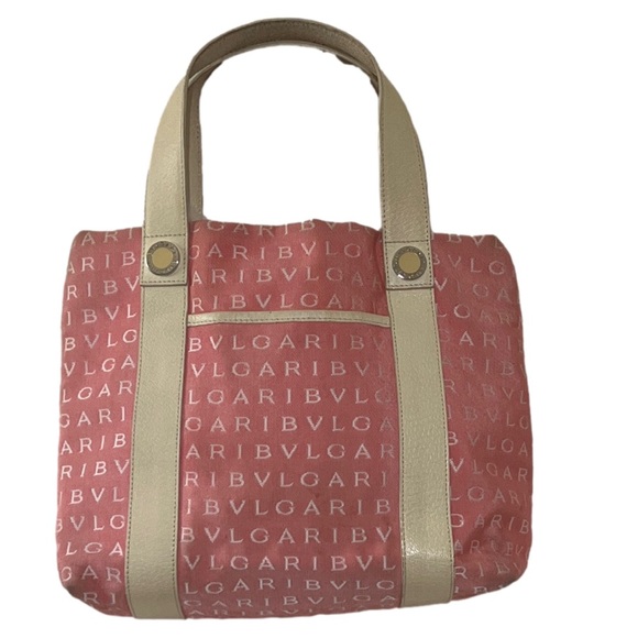 Bvlgari Pink Canvas w/ Cream Leather Handles - Picture 3 of 15